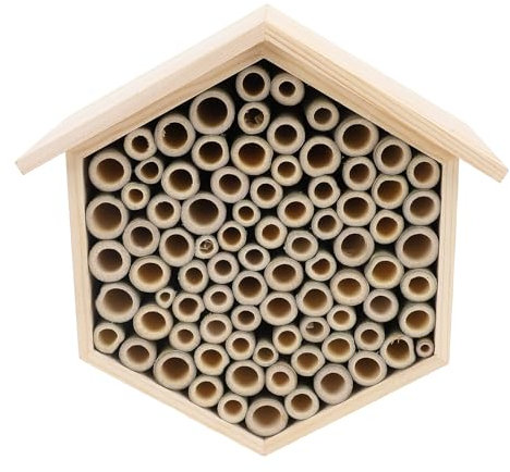 Mauerbienenhaus, Hängendes Sechseckiges Bienenhotel für Einheimische Bienen, Bienen, Wilde Bestäuber, Bienenhotel aus Holz, um Friedliche Bienenbestäuber Anzulocken