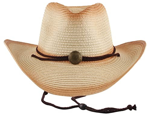 Gorro Paja Hombre Barato Bucket Hat Mujer Purple Sombrero de paja de vaquero occidental retro Sombrero de visera con borde curvo para exteriores Bucket Hat Mujer Pelo Gorro De Dormir (Beige, One Size)
