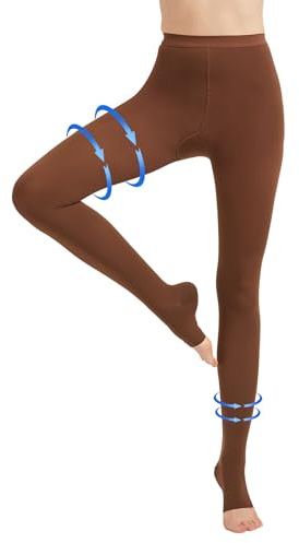 AMZAM® Medizinische Kompressionsstrumpfhose für Damen und Herren, 20-30 mmHg abgestufte Kompressionsstrumpfhose, blickdichte zehenlose Kompressionsstrümpfe Taille hohe Stützstrumpfhose für Ödeme