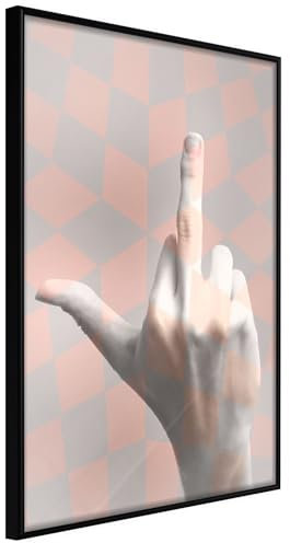 KunstLoft Poster 'Middle Finger' 20x30cm | Schwarzer Bilderrahmen | Full-HD-Druck auf hochwertigem Papier