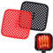 WeddHuis 2 Piezas Accesorios Freidora Silicona Molde Accesorios Freidora de Aire Doble Capa Revestimiento Silicona Accesorios Freidora (Negro + Rojo)