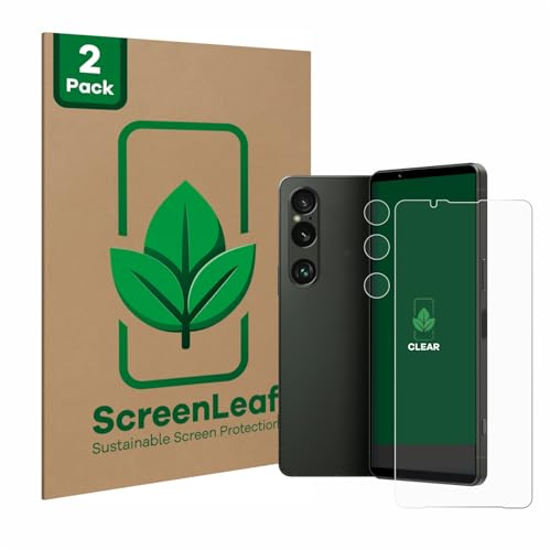 ScreenLeaf 2 Stück Schutzfolie für Sony Xperia 1 VI (Display+Kamera) [nachhaltiger Displayschutz, Folie, transparent, kratzfest]