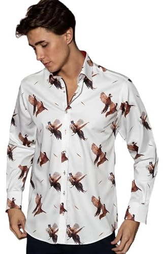Claudio Lugli Courtship Pheasants Print Shirt