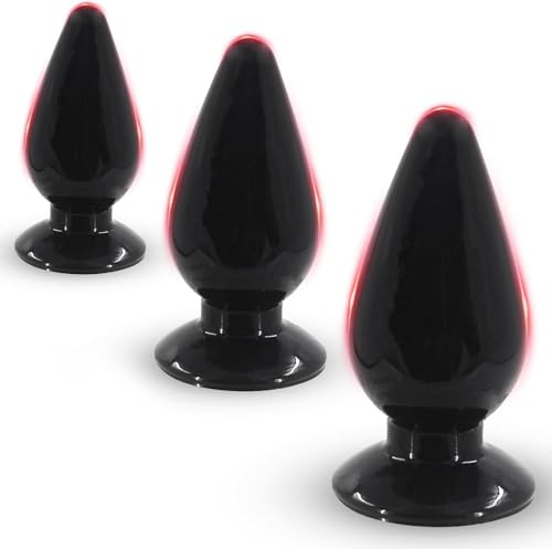 BDSMYEE Große Analplug 3 Set,Buttplug Analkugeln Analspielzeuge Fisting Sexspielzeug Analdehner Anal Expander erotisches Sex Spielzeug für Paare Frauen Männer extrem Sex (Schwarz)