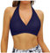 Bikini Top Women Push Up Bikini Top Halter Triangle Bikini Swimming Tops Padded Swimwear Navy
