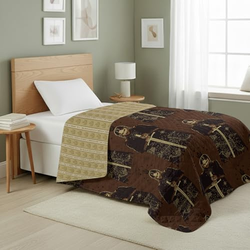 Northwest Warner Bros Herr der Ringe Mittelerde Quest Gesteppte Überwurfdecke, Fantasy-Kartenmuster, 152,4 x 203,2 cm