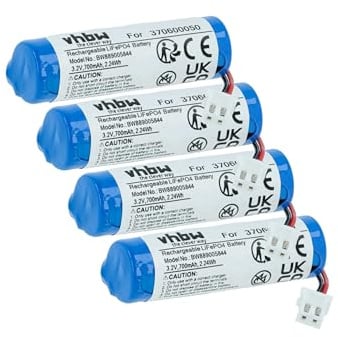 vhbw 4X Akku kompatibel mit Carrera 370600059 Racing Car (700mAh, 3,2V, LiFePO4, 50 x 16 x 14 mm, JST ZH)