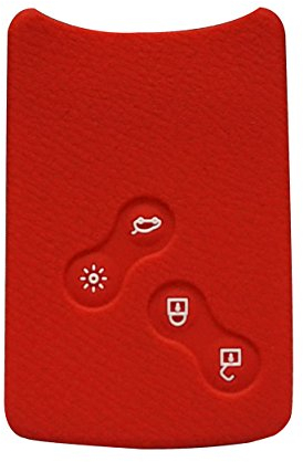 Happyit 4 Boutons Housse de Protection à Clé en Silicone pour Renault Clio Scenic Megane Duster Sandero Captur Twingo (Rouge)