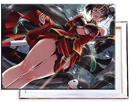 Unified Distribution Anime & Manga - Sexy Lehrerin - 80x60 cm - Bilder & Kunstdrucke fertig auf Leinwand aufgespannt und in erstklassiger Druckqualität