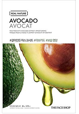 The Face Shop - Real Nature - Face Mask Sheet Avocado - moisturizing and nourishing - All Skin Type (1 pack - 20 g)