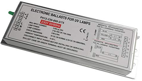 PH12–230–800–2/75 germicide lampe UV électronique ballasts pour 1 Lampe 95 W-150 W ou 2 lampes 2 x 35 W-75 W
