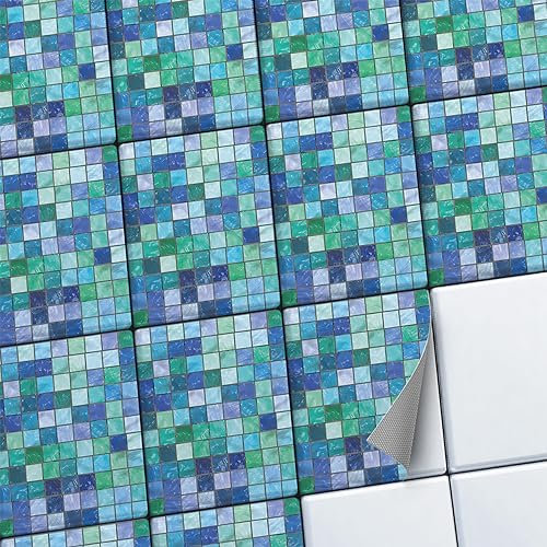 CREATISTO Mosaik Klebefliesen Stickerfliesen Fliesenfolie - Aufkleber Sticker für Wandfliesen I Klebefliesen Deko Folien für Fliesen Ornament in Bad u. Küche (20x25 cm I 36 -Teilig)