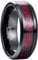 NUNCAD Unisex Ring Paare Wolfram mit Keltischen Drachen + Kohlefasern Rot für Hochzeit Valentinstag Trauung Party Größe 65(20.7)