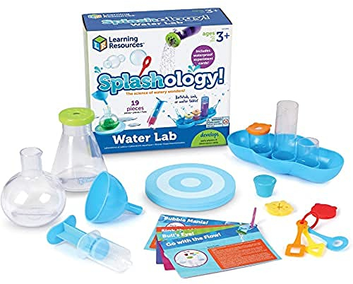 Learning Resources Splashology! Wasser-Experimentierkasten, ab 3 Jahren, Mint-Spielzeug für Kinder, Wasserspiele & Experimente, Set mit wasserfesten Karten & Zubehör