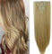 SEGO Clip in Extensions Haarverlängerung Haarteil 8 Tresssen wie Echthaar glatt Dark Blonde Mix Bleichblond 23(58cm)-140g