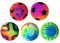BESPORTBLE 5 Stück 22 cm Verdickte Regenbogenbälle Elastische PVC Strandbälle Für Kinder, Indoor Und Outdoor Aktivitäten, Zufällige Muster