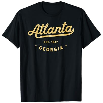 Classic Atlanta Georgia Woodgrain Retro Vintage USA Souvenir T-Shirt