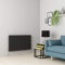 Warmehaus Horizontal Column Radiator Oval Panel Double Anthracite 600 x 1000mm - Modern Central Heating Space Saving Radiators - Perfect for Bathrooms, Kitchen, Hallway, Living Room