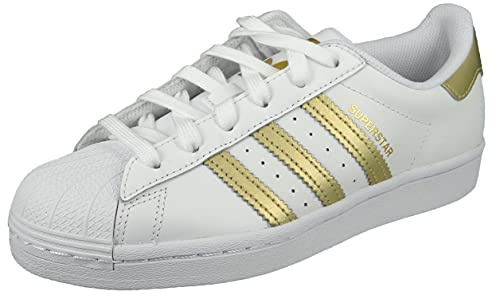 Adidas Superstar W, Scarpe da Ginnastica Donna, Bianco/Oro Met./Bianco, 38 2/3 EU