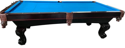 8 Ft. Tunierpoolbillard Billardtisch Modell Winston Pool Billard mit 3cm starken Schieferplatten Gestellfarbe Nussbaum Tuchfarbe: blau