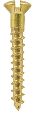 3.5x20 (6x3/4) brass raised slotted head screw (Pack of 20, 50, 100) (100)