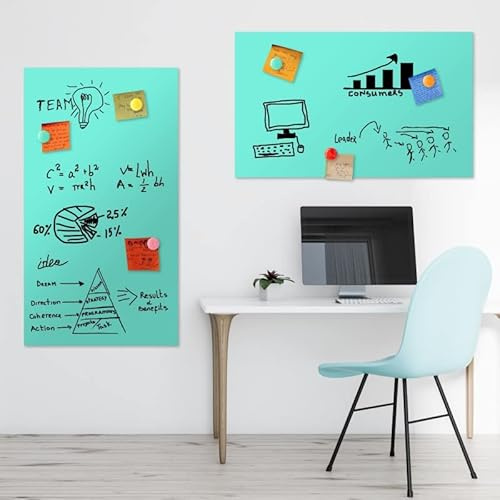 Magnetfolie | Haftgrund für Magnete | Magnettafel | Ferrofolie selbstklebend | beschreibbar, abwischbar, magnetisch | (mint, 60x40cm)
