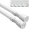 2 PCS Klemm Gardinenstange, Gardinenstange für Badezimmer Schrank für Schränke, Fenster, Kleiderschrank Weiß 70 bis 120 cm/27,6 bis 42,3 Zoll (Durchmesser 22mm)