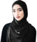 ANKOMINA Damen Weicher Chiffon-Schal mit Strass – Langer Modeschal, Muslimischer Hijab, Kopftuch, Schwarz, Einheitsgröße