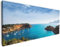 Wallario Leinwandbild Ibiza - Blick von Einer Bucht aufs Meer - Wandbild 50 x 125 cm: Kunstdruck | Brillante lichtechte Farben | hochauflösend | verzugsfrei