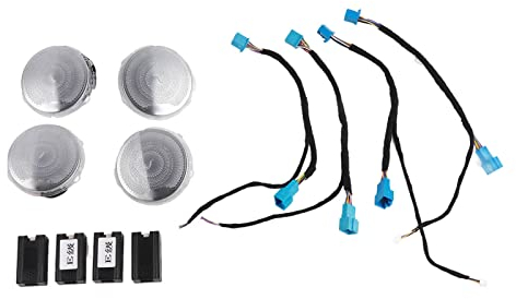 Akozon Türlautsprecherabdeckung, 64-farbige Autotür-Mitteltöner-Lautsprecherabdeckungen mit Umgebungslicht für -Benz C GLC E-Klasse W205 W213 X253 2019-2021