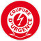 Signalétique.biz - Panneau Coupure d'Urgence Électrique - Signalisation Sécurité Incendie - Autocollant Coupure Électrique - Diamètre 350 mm - Aluminium 2 mm