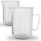 Twin Pack - RE-GEN 1000ml (1ltr) Clear Plastic Graduated Container Beaker Measuring Jugs – Ideal for Home, Kitchen, DIY, Laboratory, DIY, Arts & Crafts