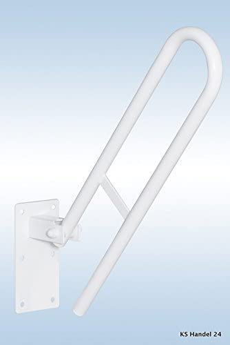 WANDSTÜTZGRIFF KLAPPGRIFF SCHWARZ ODER Weiss 60cm ODER 80cm STÜTZKLAPPGRIFF WANDGRIFF HALTEGRIFF (80 cm Weiss)