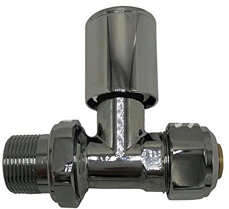 Vanne de radiateur manuelle droite - Kit de rechange pour radiateur chauffant - Porte-serviette pour salle de bain (droite de 1,9 cm)