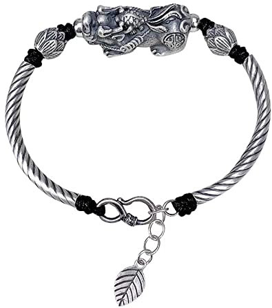 YANYUESHOP Silber Pixiu Armband ~ Feng Shui Drachen Armband ~ 999 Sterling Silber Schmuck,