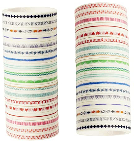 LGEGE 36 Rollen Slim Washi Tape Set, 5 mm breit, buntes dekoratives Muster, japanisches Abdeckband Dekor für Scrapbook, Bullet Journal, Geschenkverpackung (3 m)
