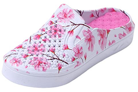 JOMIX Damen Clogs Sandalen Sommer Schuhanstecker Pantoletten Bequem Plateau Badeschuhe Muttertag (Rosa, 36 EU, SD8251)