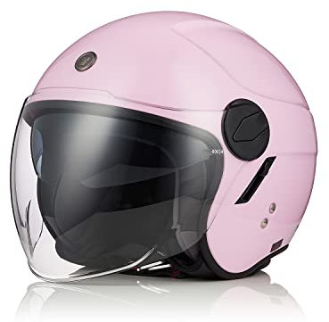 TORC Casco Moto Jet Casco Scooter con Doppia Visiera Omologato ECE 22-06