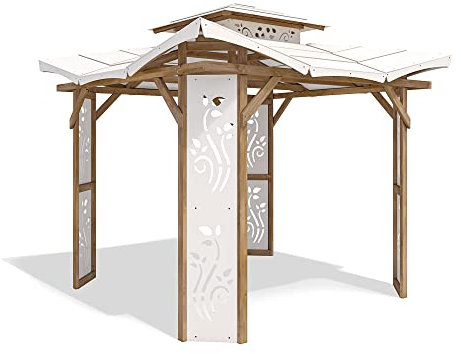 Oriental Style Pagoda Wooden Garden Shelter Canopy Gazebo Pavilion 3m x 3m SabreBunny