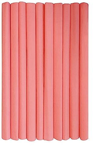 Interdruk - Crepe Paper Rolls for Kids, DIY and Decorations - Pack of 10 Reels (50cm x 200cm, 28g/m2) - 10 Salmon