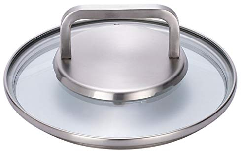 Couvercle de marmite à Soupe Domestique, Couvercle en Verre Transparent, Couvercle de Casserole, poêle à Frire, poêle, Wok, Remplacement de Cuisine (Blanc 24 cm)