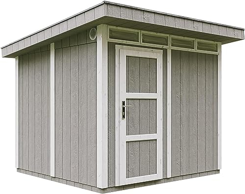 Casetta da Giardino di QUALITÀ PREMIUM 5,9m²-L279xW293cm-con Pavimento, Tegole Bituminose,Set di Vernici-Costruzione con pannelli LP Smartside - Capanno da giardino - TIMBELA M903- Tundra Grey