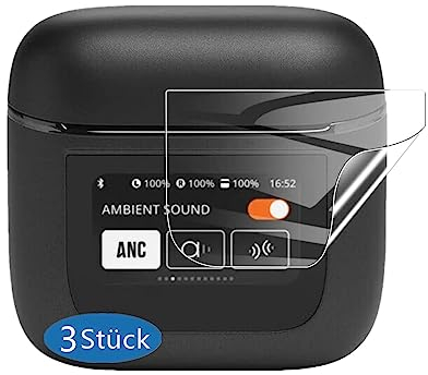 Frgnie 3 Stück Schutzfolie Kompatibel mit JBL Tour Pro 2 Screen Folie, Kopfhörer HD Flexible PET Displayschutzfolie