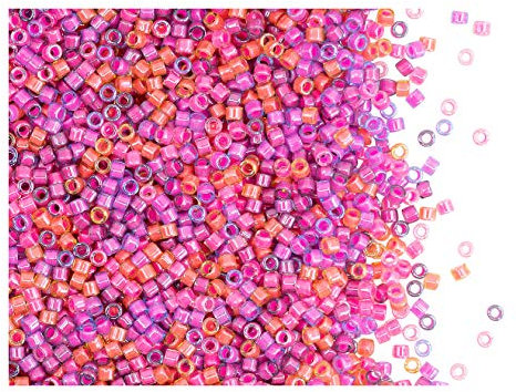 10 g Delica Seed Beads 11/0, Japanische Glasperlen Miyuki, Leuchtend Mischung 4