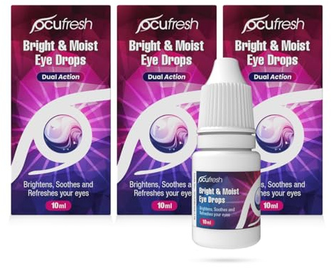 [3pack] Ocufresh Brightening Eye Drops | for Dazzling White Eyes | Refreshes and whitens red Eyes | 10ml Each