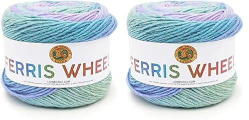 Lion Brand Yarn Company 217-606 Ferris Wheel Yarn, Cotton Candy, One Skein (Pack of 2)