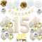 Geburtstagsdeko 15 Beige Gold, Luftballons 15 Geburtstag Mädchen Junge, Deko 15. Geburtstag Luftballons, Beige 15. Geburtstag Dekorationen, Sandweiß 15 Jahre Geburtstagsdeko, Luftballon 15 Beige