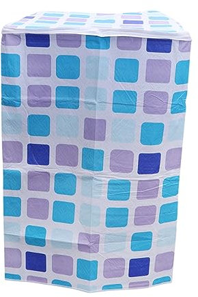 Gatuida Washing Machine Cover for Top-load Washers Dryers Protector Checkered Smooth Zippers Dustproof Fits Models