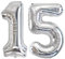 Vthoviwa 32 Zoll Luftballon Zahlen 15/51 silber, Number Luftballon 15/51. Geburtstag Foil Ballon, 0123456789,10-19,20-25,30,40,50,60,70,80,90, Folienballon 15/51 Party Dekoration