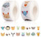 EXIN DEHCEN 1000 Pièces Autocollants Récompenses en Rouleau, Autocollants Animaux Ronds, Stickers pour Enfants, Maison, Classe, Faveur de Fête, Récompense (2 Rouleaux)